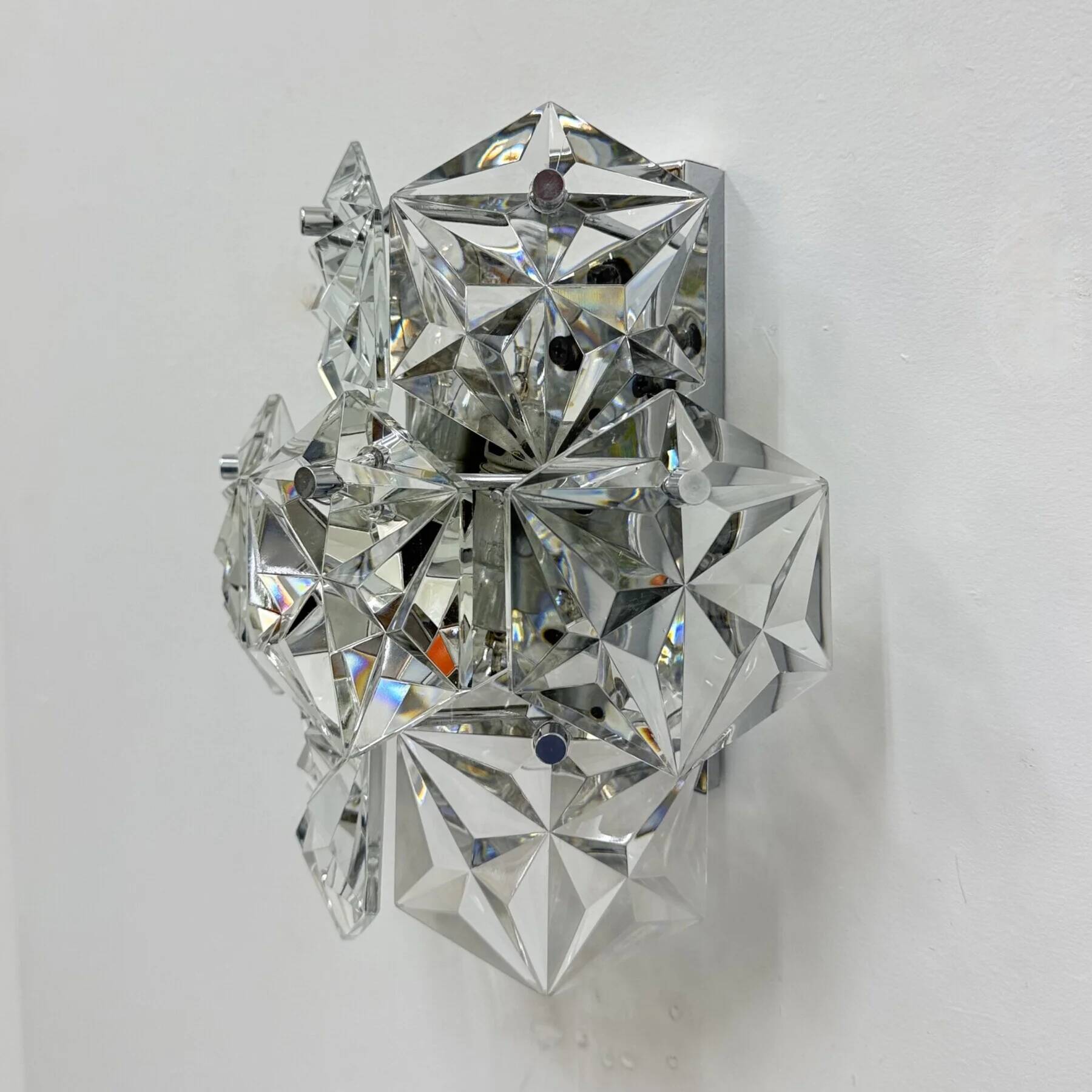 Mid-century crystal sconce by Kinkeldey, Germany, 1970s