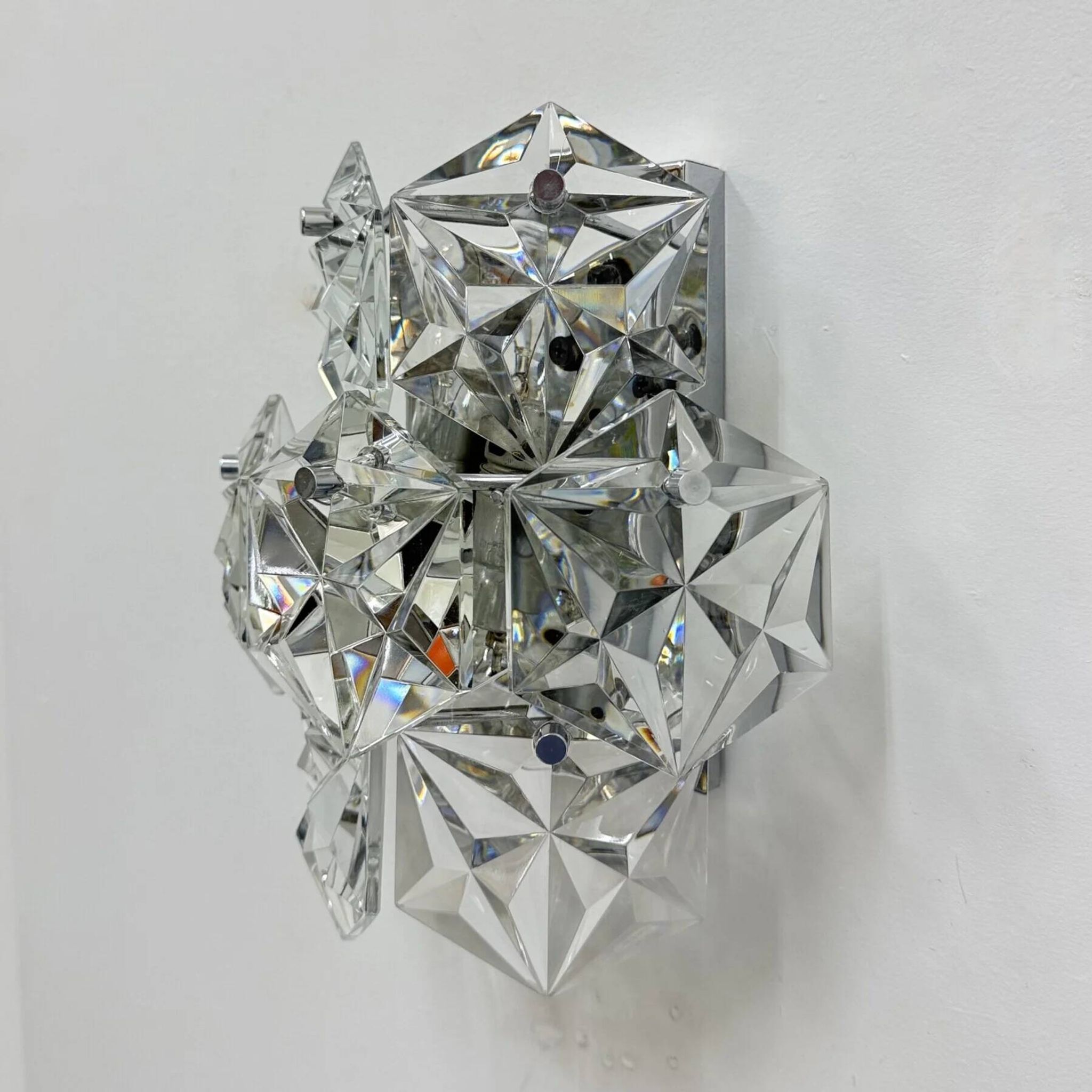 Mid-century crystal sconce by Kinkeldey, Germany, 1970s