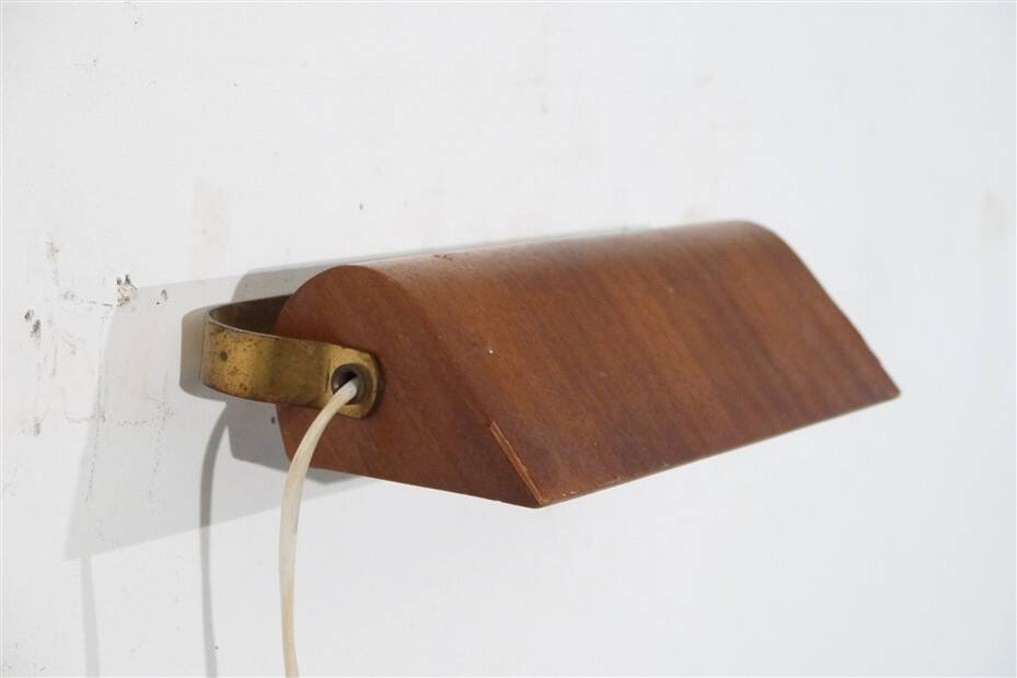 Vintage Scandinavian wooden wall light 1960