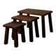 Vintage Brutalist Solid Oak Nesting Tables (Set of 3) – Dutch, 1970s