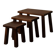 Vintage Brutalist Solid Oak Nesting Tables (Set of 3) – Dutch, 1970s