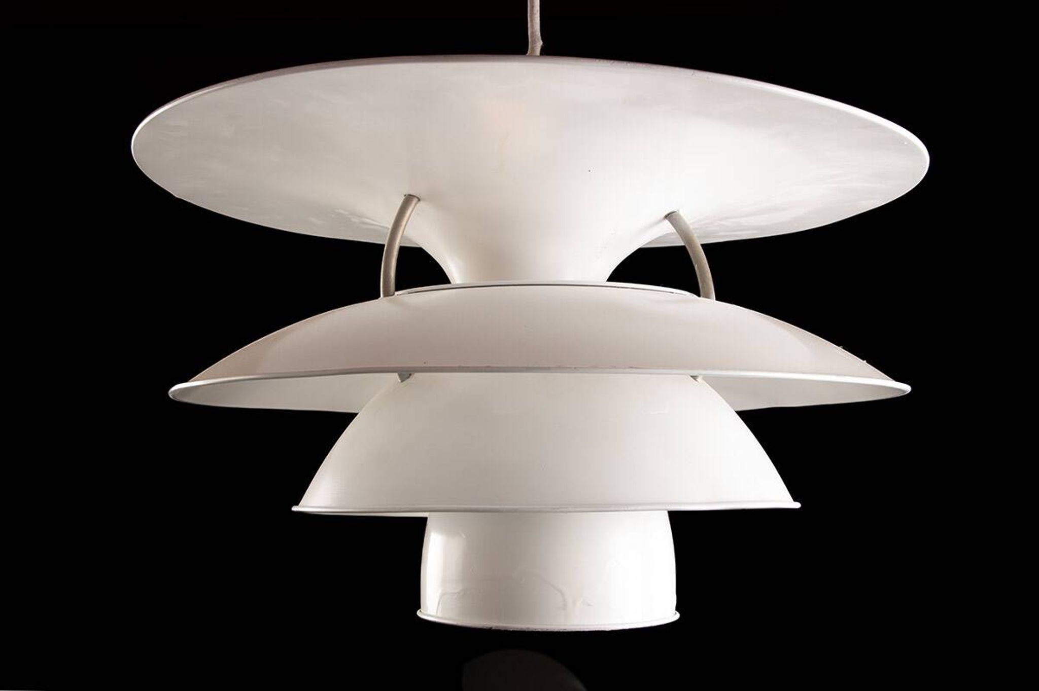 Danish brushed metal pendant light, Poulsen "Charlottenborg" model.