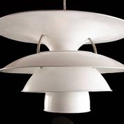 Danish brushed metal pendant light, Poulsen "Charlottenborg" model.
