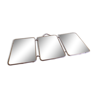 Vintage triptych barber mirror