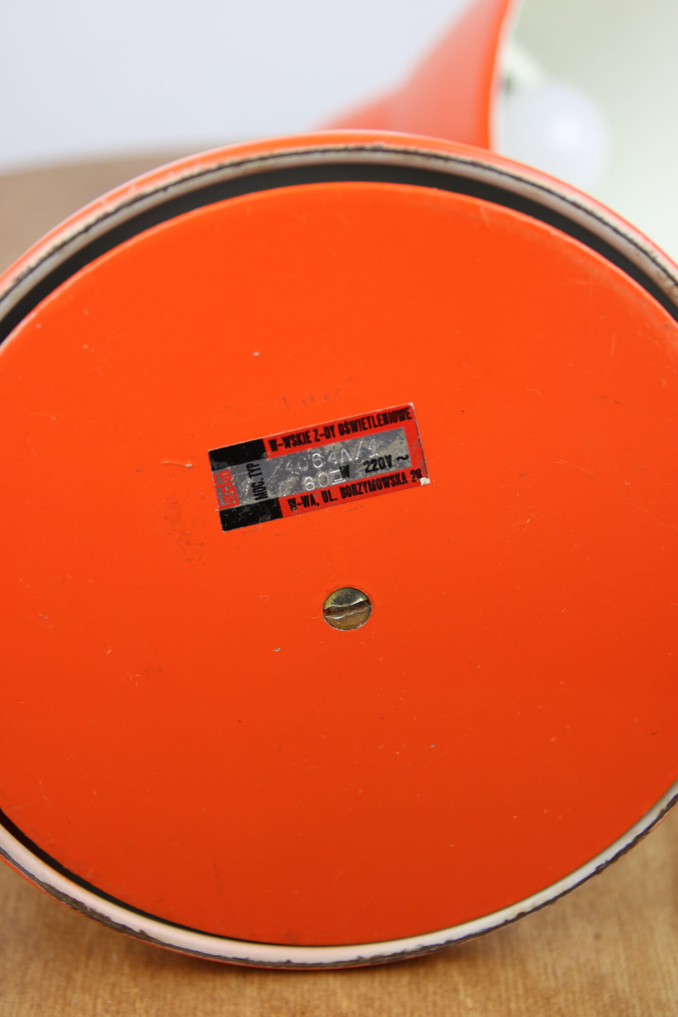 Adjustable Desk Lamp in Orange Painted Metal and Chrome-Plated Spiral Arm, 1970s