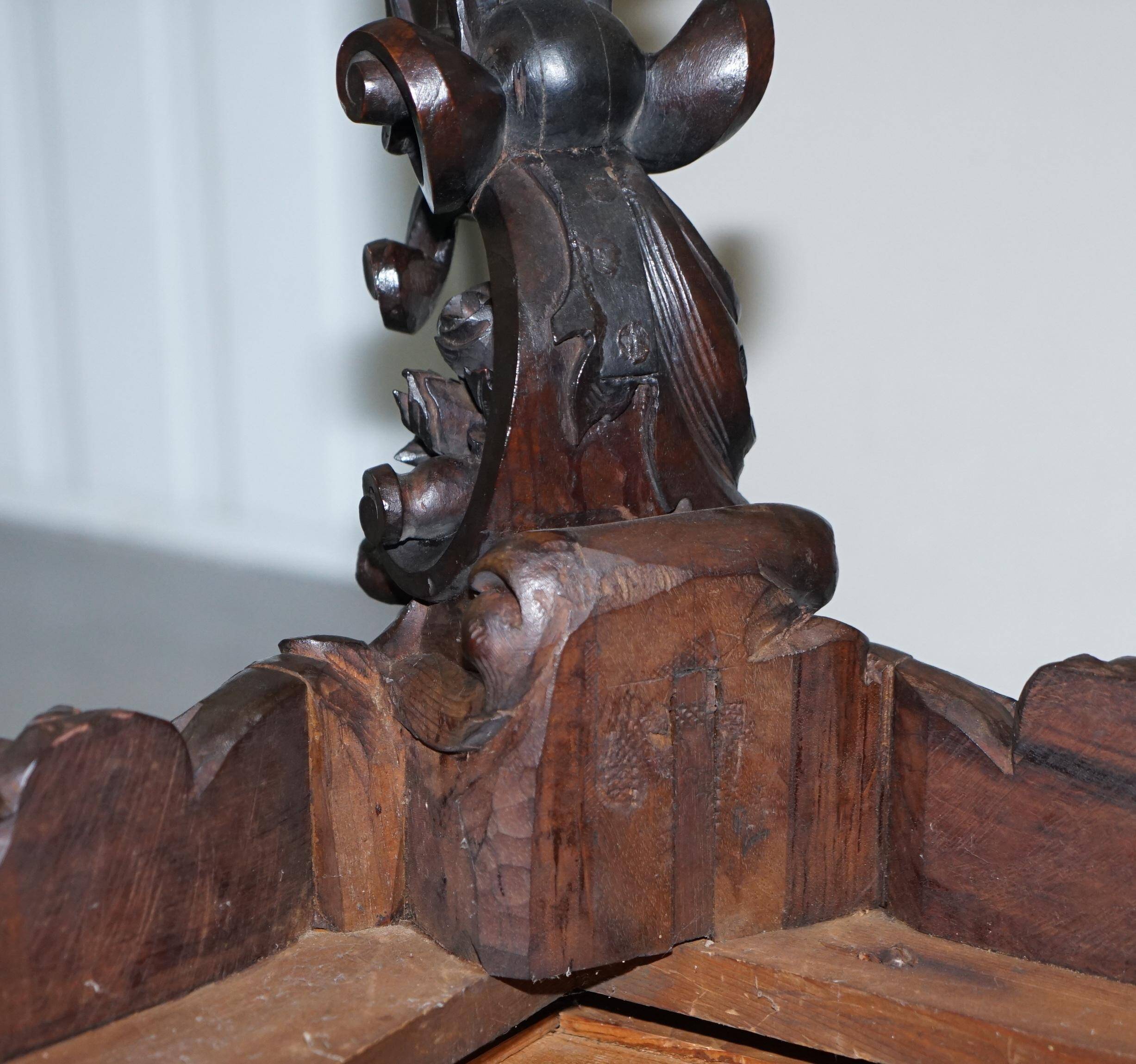 Antique walnut library table by Angiolo Barbetti