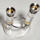 Acrylic and metal candelabrum. Spain, 1980s.