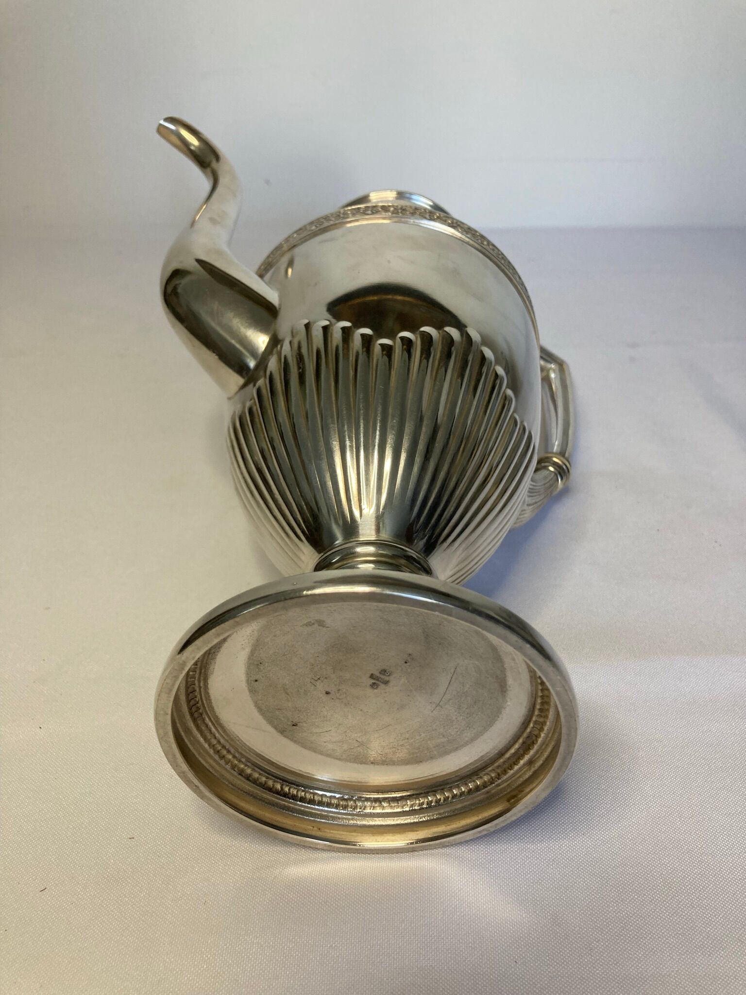 Antique silver-plated metal baluster jug from the early 20th century, VMF