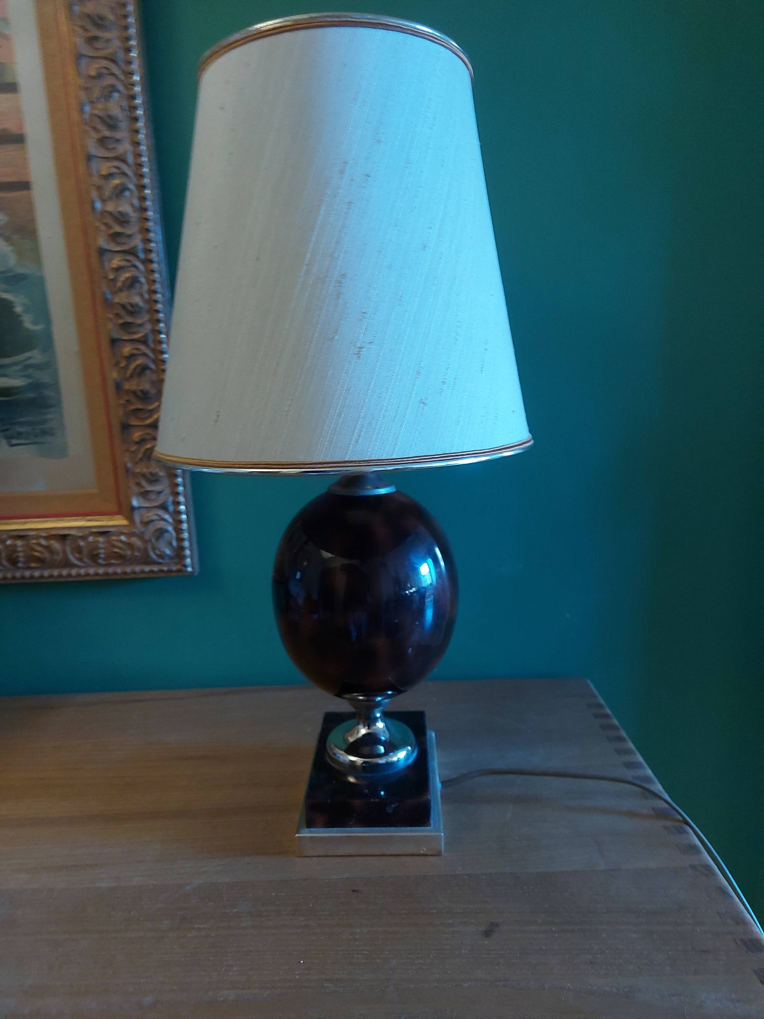 Lampe avec abat jour années 80'S Delmas