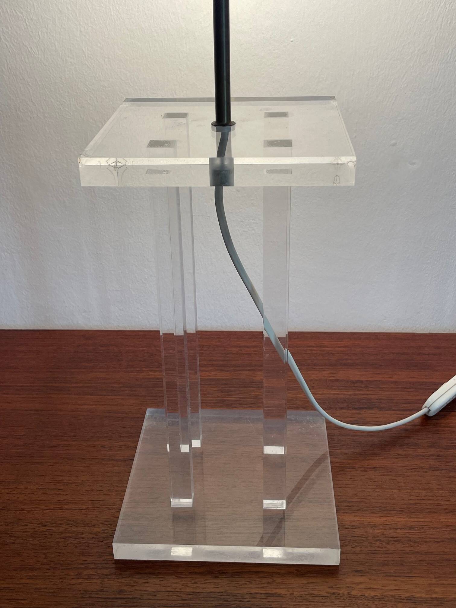 Vintage lamp by David Lange, crystal model in plexiglass.