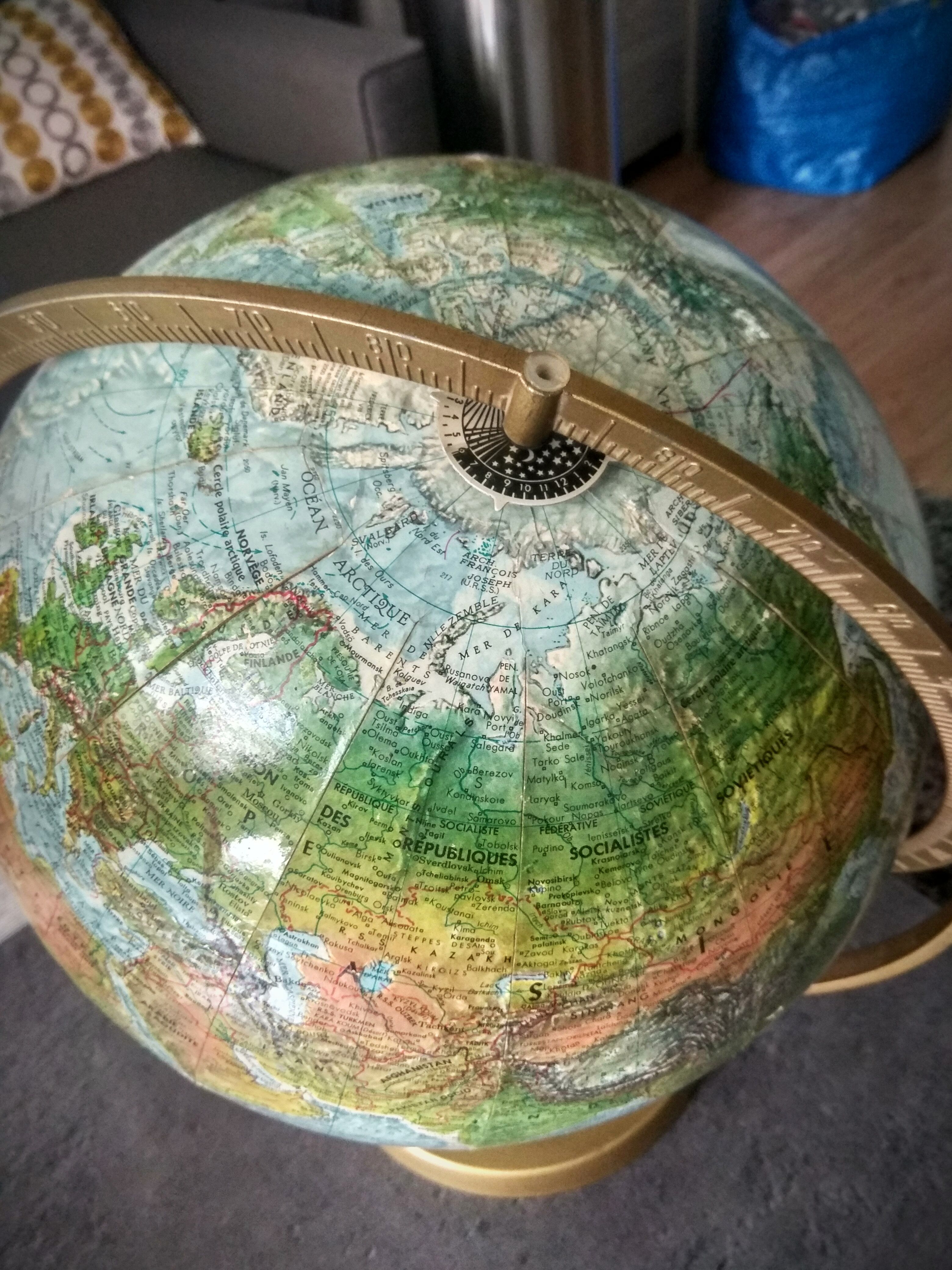 Vintage globe 60 scan globe a/s replogle 1960 Denmark (rotatable 360 °)