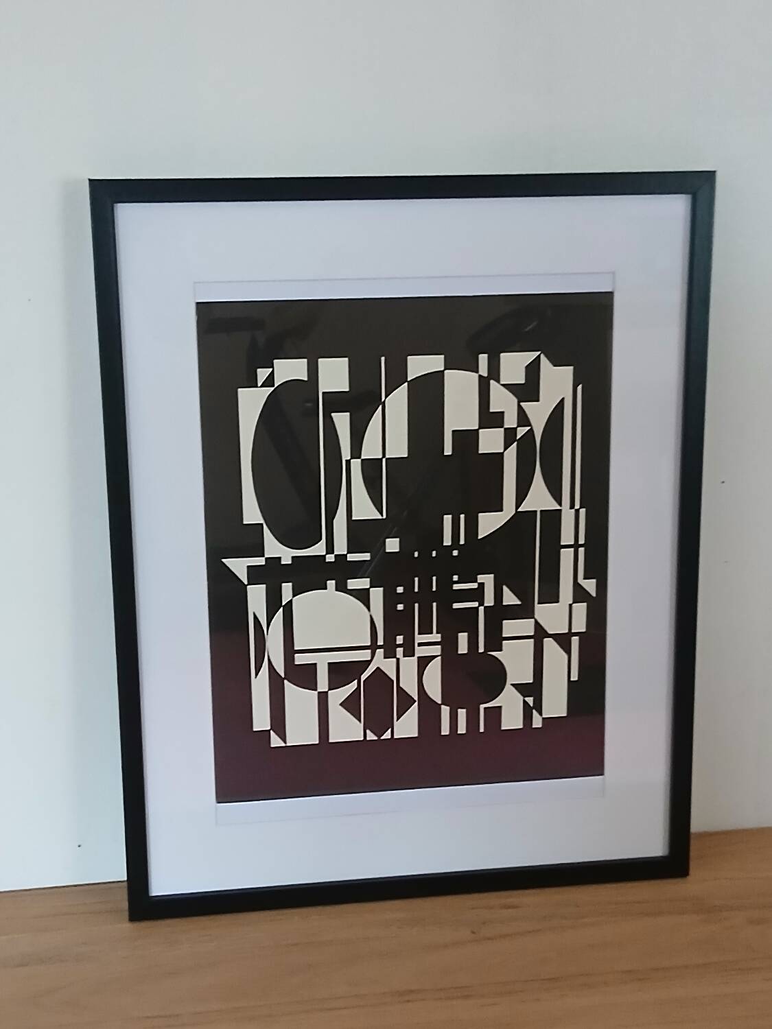 Tableau Vintage Art Optique - Victor Vasarely - Frame 50x40cm