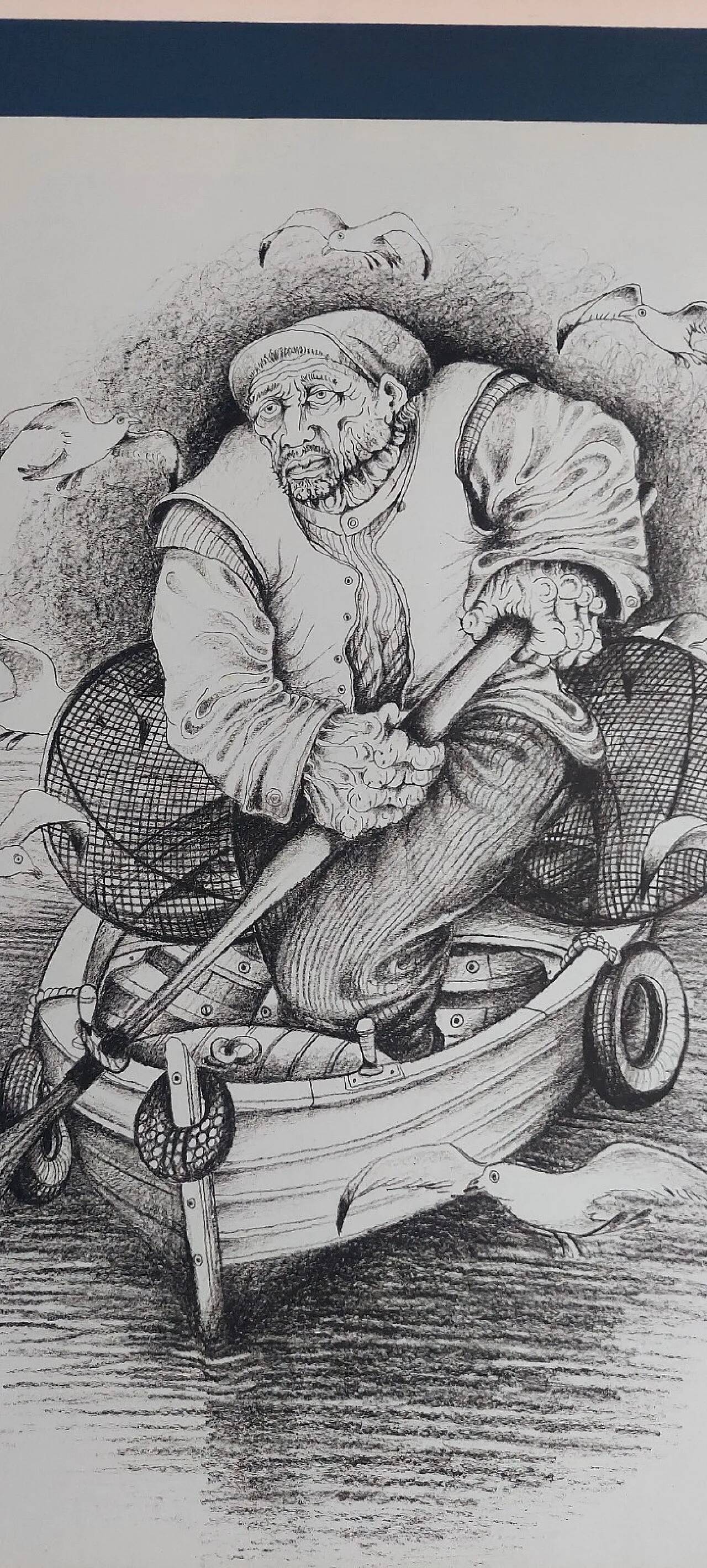 Épreuve d'artiste, lithographie par Giovanni Lazzarini, XXe siècle