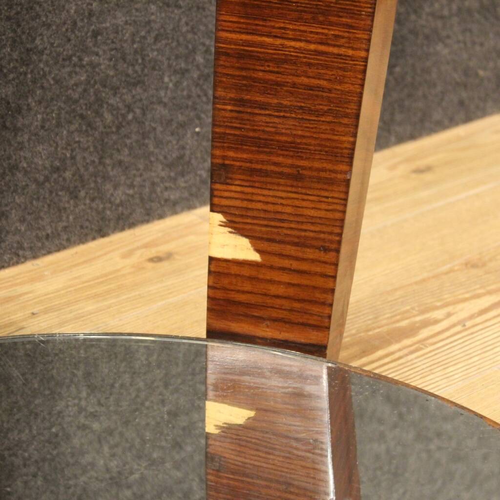 Table basse italienne en bois et verre, années 60
