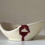 Ceramic empty pocket bowl signed Lude France 1960s