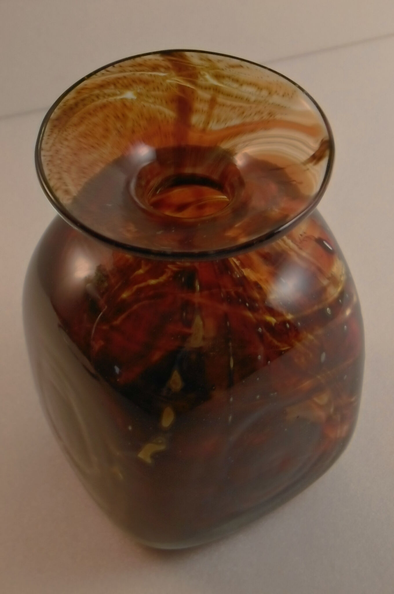 Amber-colored vase by Mdina
