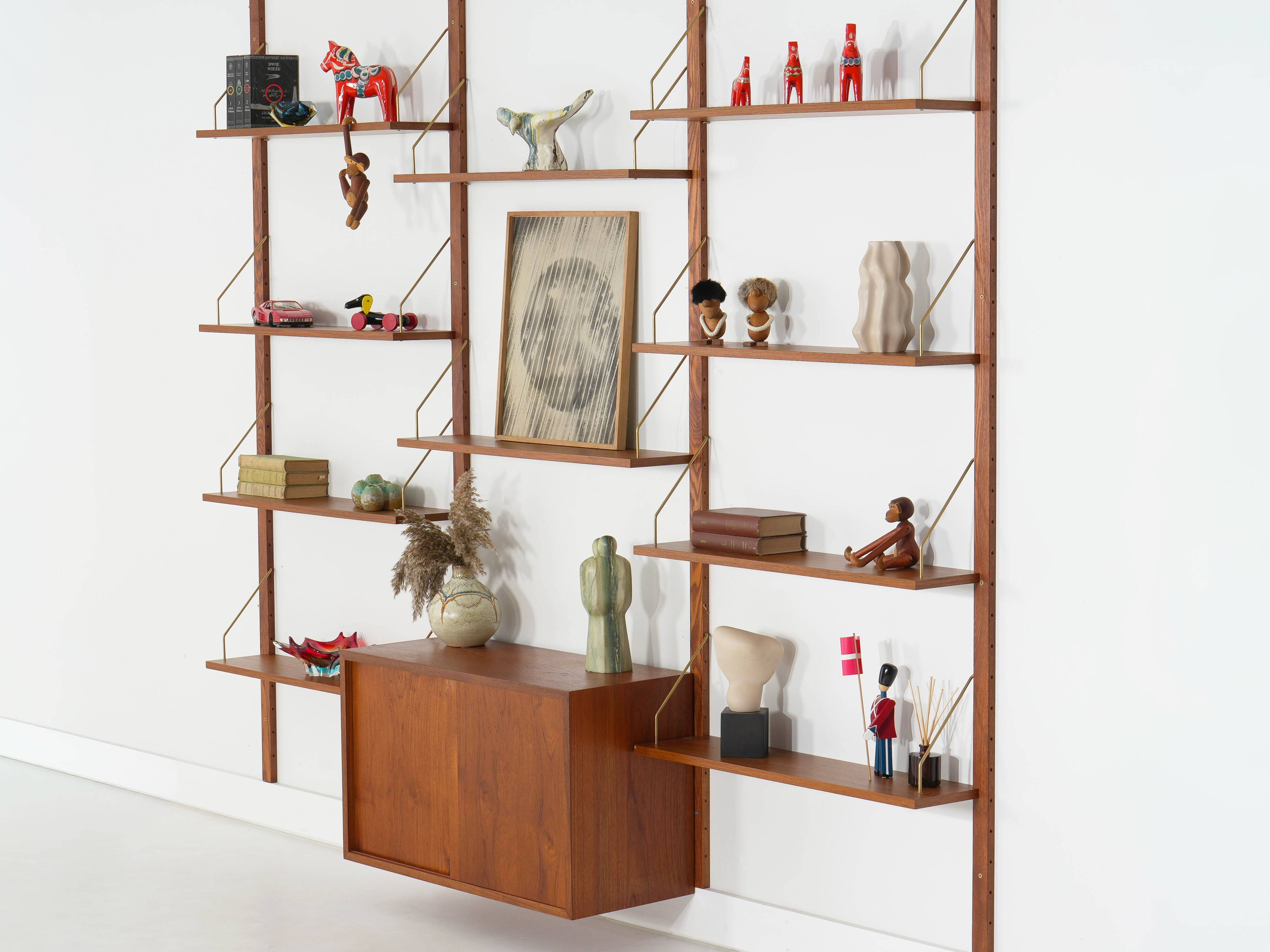 Teak modular shelving unit, Danish design, 1960s, made in Denmark