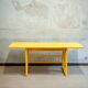 Yellow lacquered console with a flip-top surface by McGuire San Francisco, 1970s.