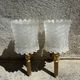 Old pair of wall sconces by Maison Lunel in brass and glass.