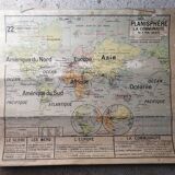 Old map Vidal Lablache 22 Community planisphere - 1950