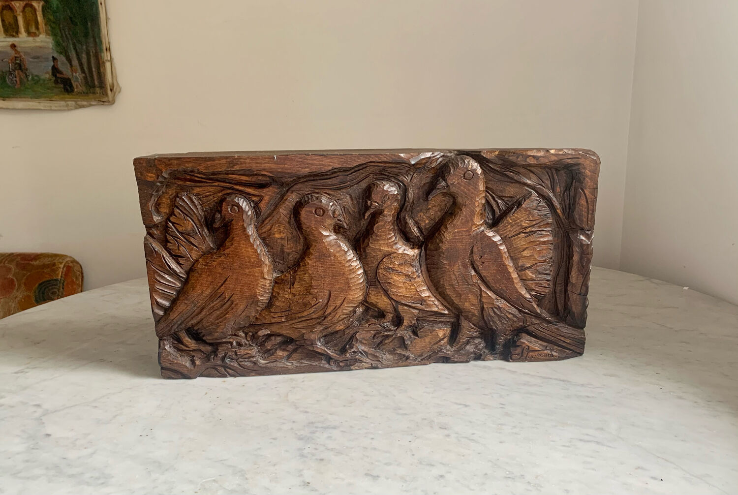 Carved wooden room decoration