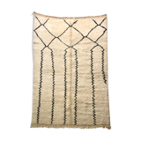 Berber carpet Beni Ouarain with black graphic patterns 2,43 x 1.65 m