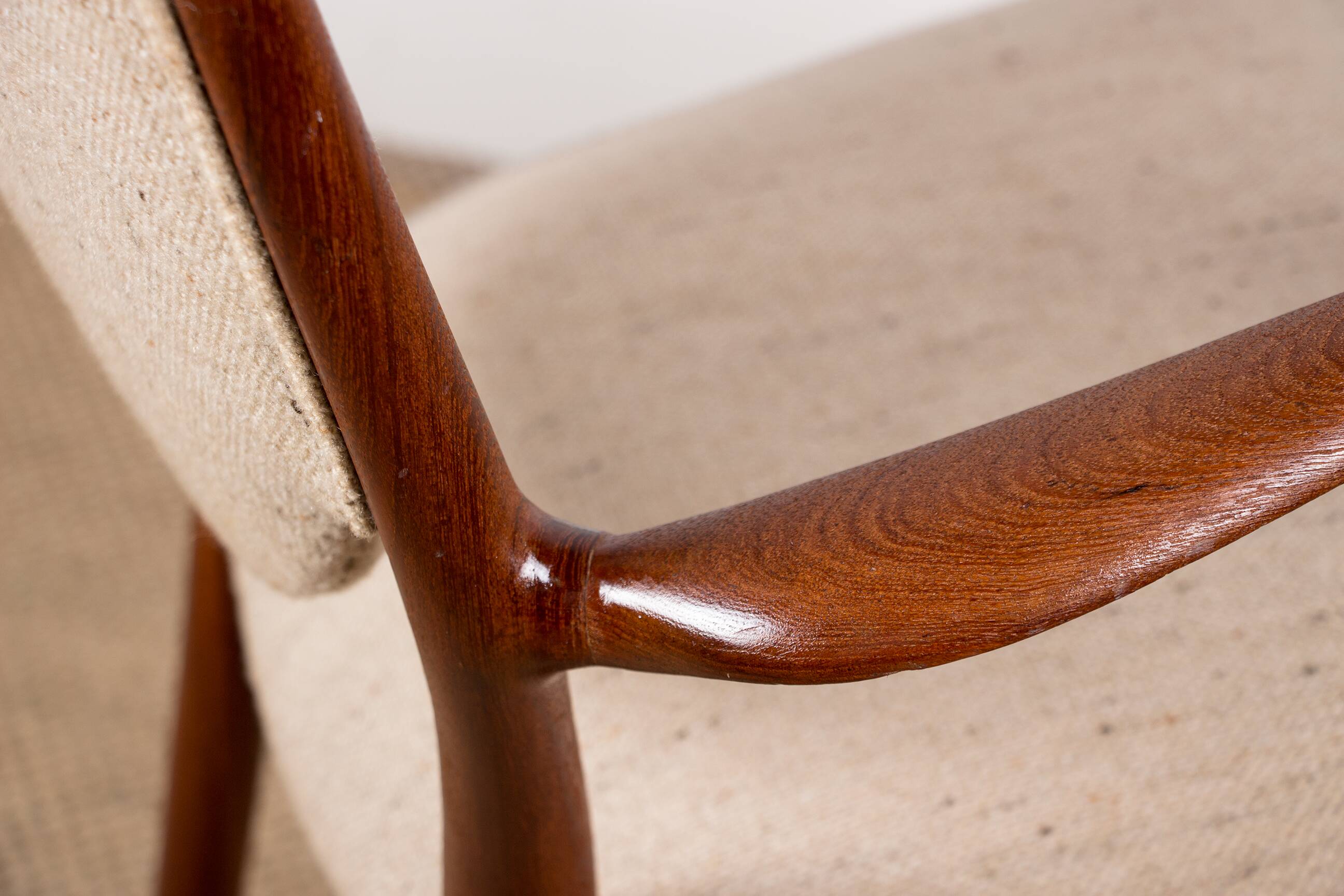 Danish teak and fabric armchair model BO-72, Finn Jhul for Bovirke 1946.