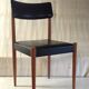 Scandinavian style chair in wood and faux leather - 1960s/70s