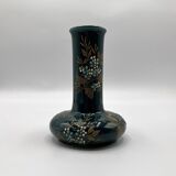 Small Gien vase in enamelled earthenware • Napoleon III