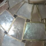 Mother-of-pearl & copper pendant lamp