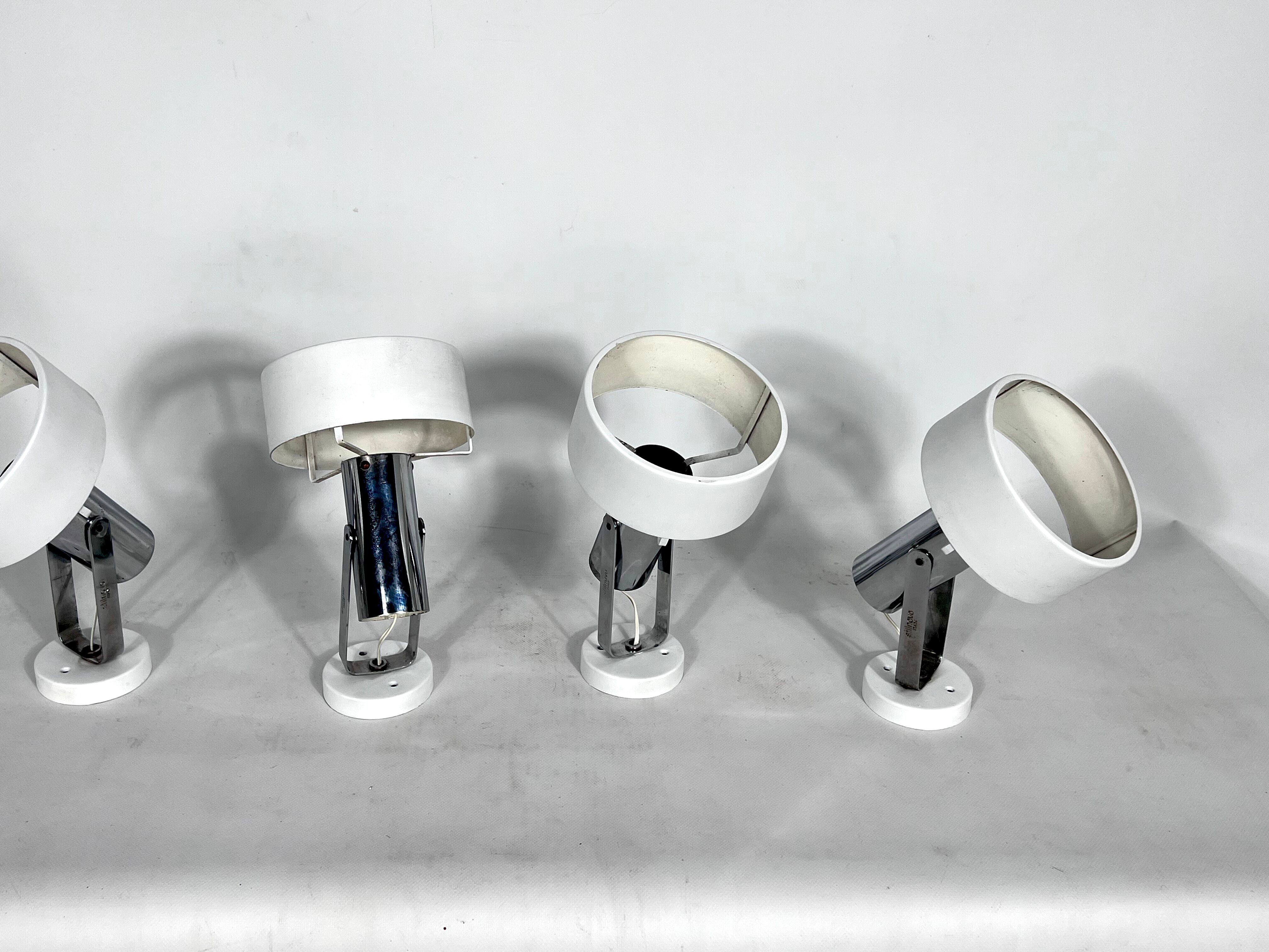 Stilnovo Milano, set of five orientable wall lights from 50s