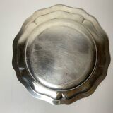 Round silver metal dish