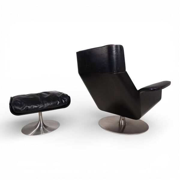 Fauteuil en cuir Kaufeld Siesta 62 par Jacques Brule, 1960