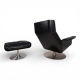 Kaufeld Siesta 62 leather lounge chair by Jacques Brule, 1960