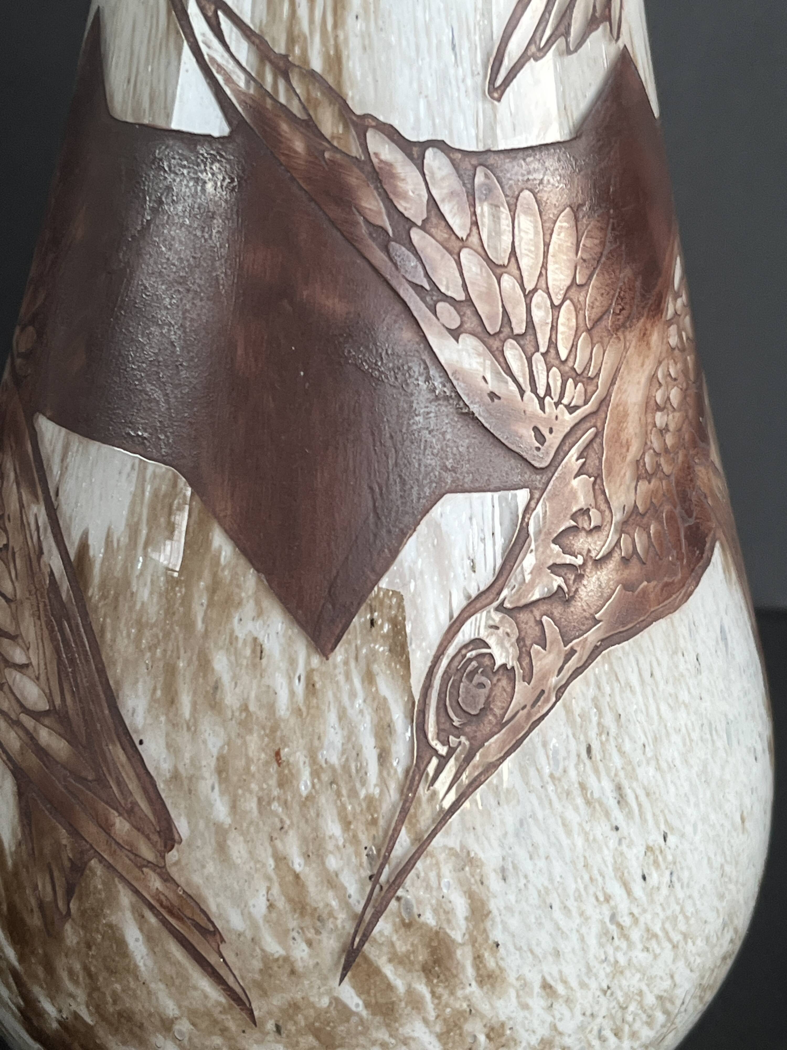 Rare large Legras vase, series 98000