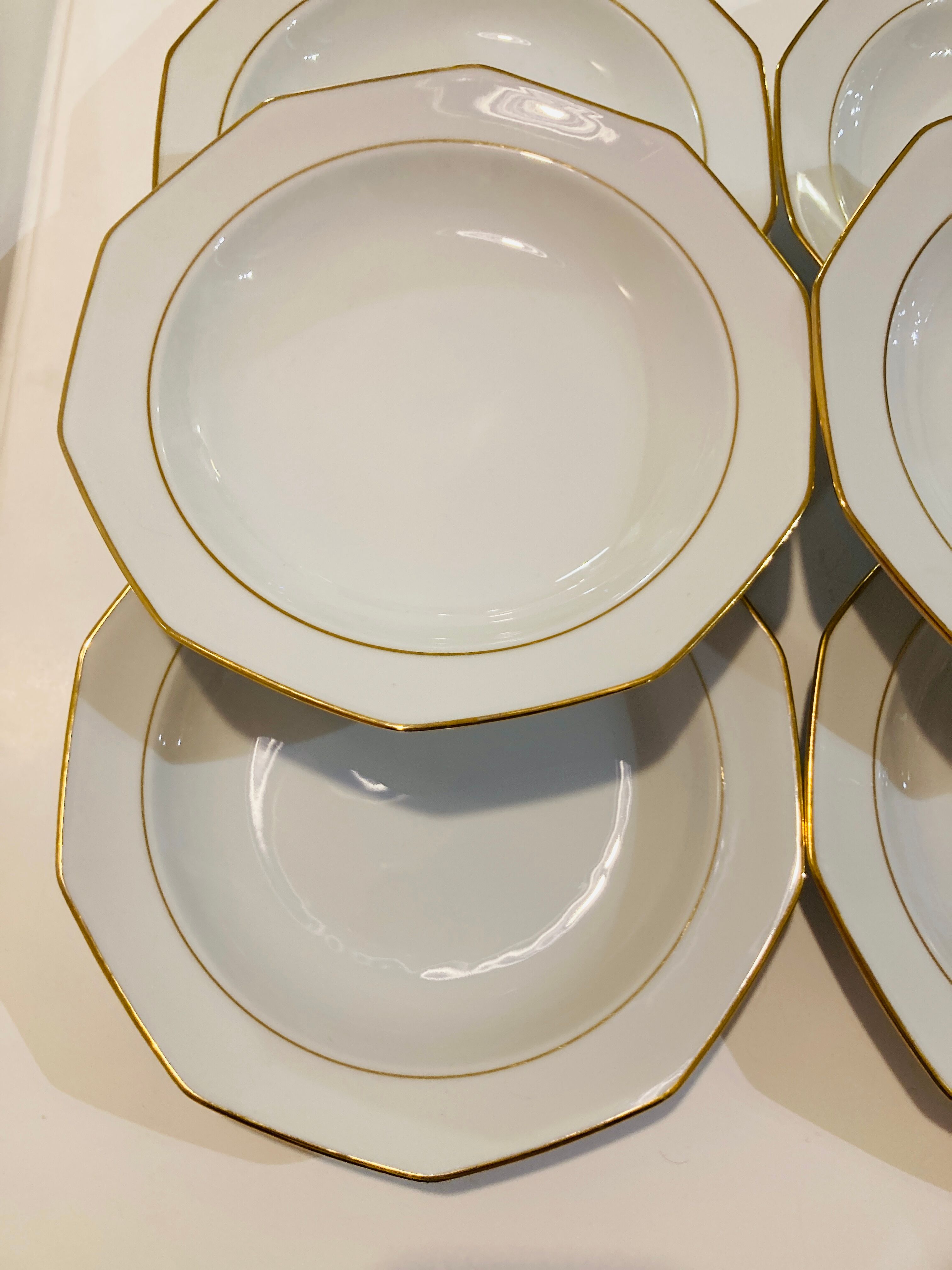 6 hollow plates white & gold winterling marktleuthen bavaria-retro-kitchen-vintage
