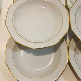 6 assiettes creuses blanche & doré winterling marktleuthen bavaria