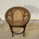 Tabouret de bar vintage en bois & cannage