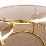Gold-plated 3-tier turning top side table