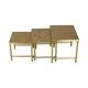 Design set of 3 nesting tables brass copper glass gold style maison jansen
