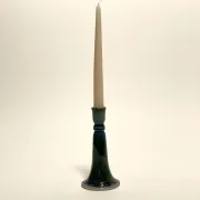 Blue ceramic candlestick