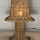 Lampe de table champignon "Pagode" en osier et rotin, Pays-Bas 1980