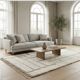 White Moroccan rug with a graphic pattern.