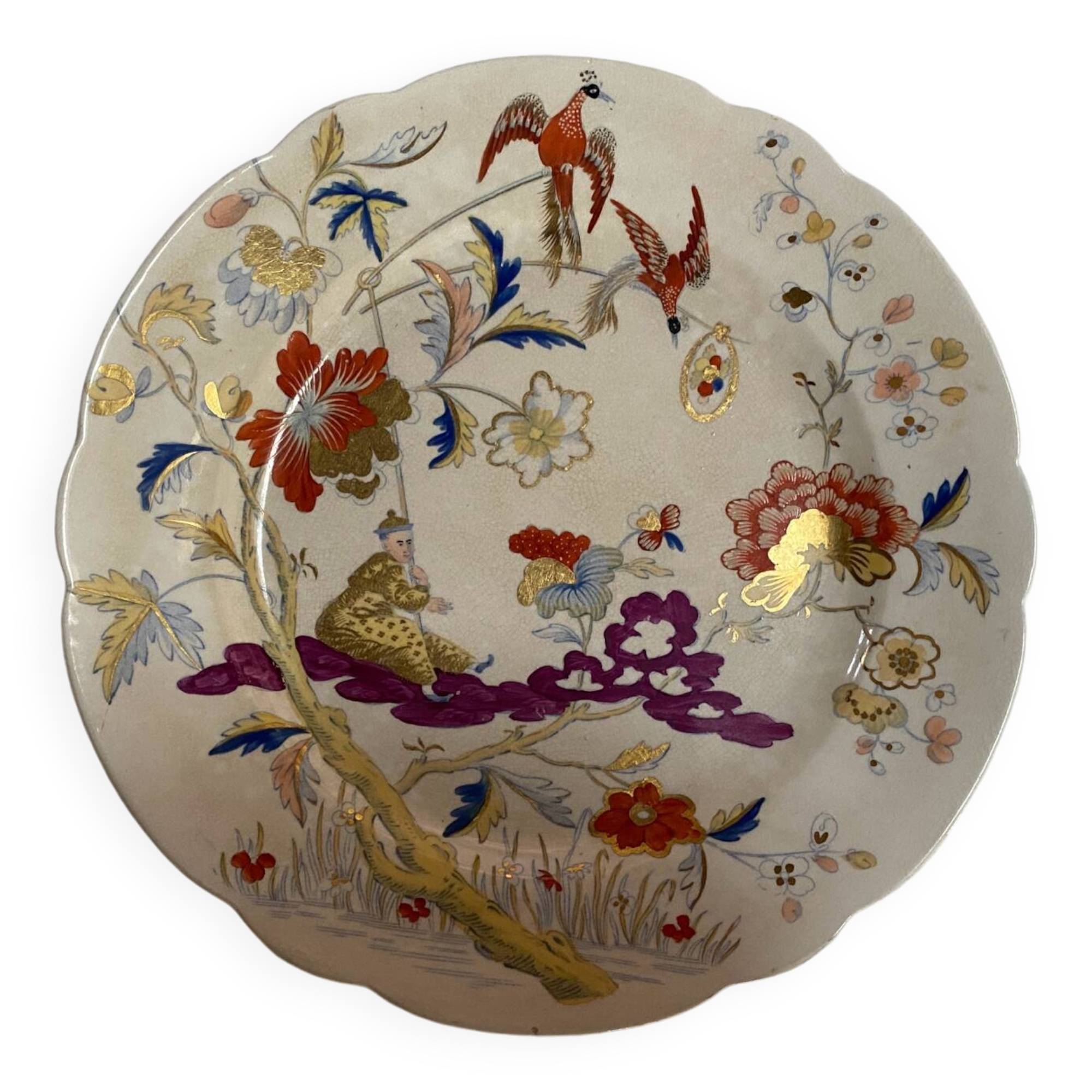 Antique Imari earthenware plate from the 19th century