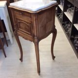 Bedside table wood and marble