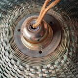 Suspension in green braided rattan