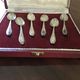 Set of 6 mocha spoons in silver metal