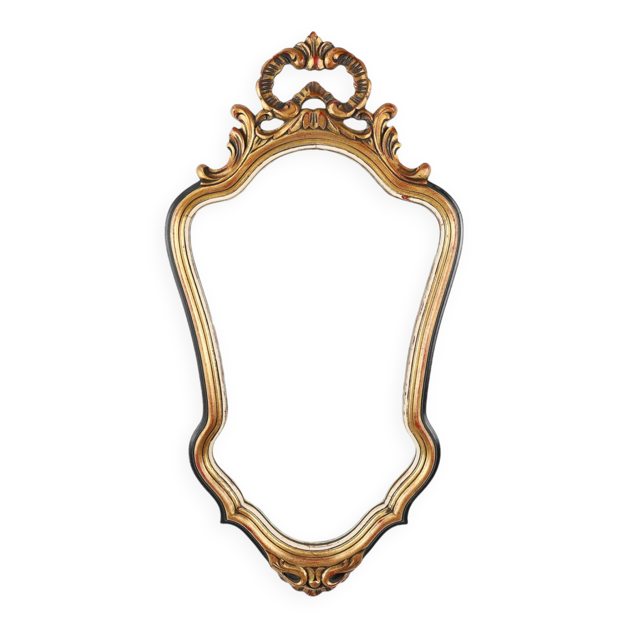 20th Century Baroque style mirror in carved and gilded wood, Belgium