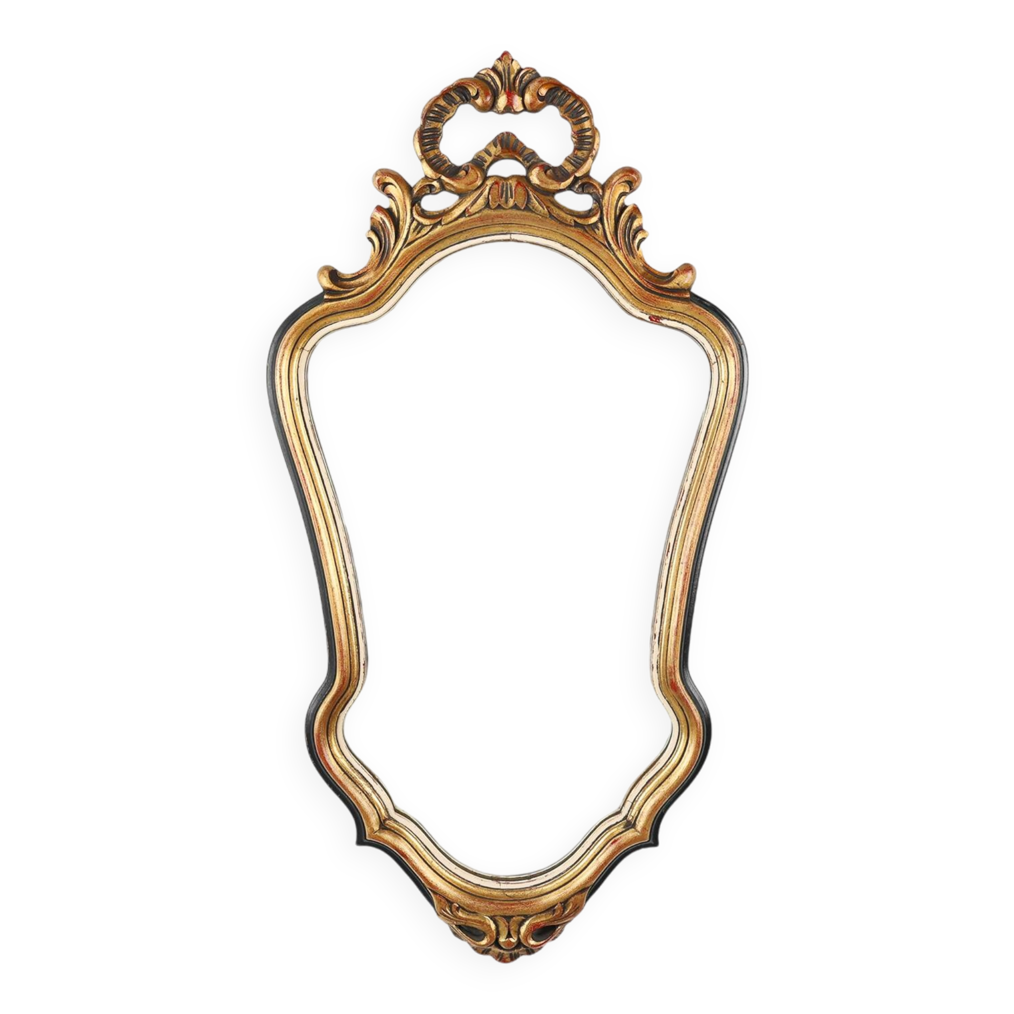 20th Century Baroque style mirror in carved and gilded wood, Belgium