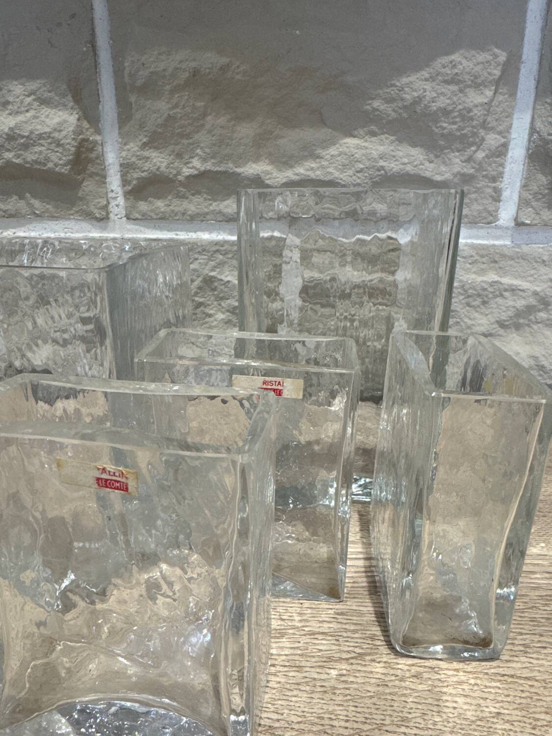 Set de 5 vases vintage en cristal – Cristal Tallin
